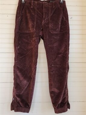 BANANA REPUBLIC Women’s Corduroy Jogger Pants W/Ankle Zippers - Chocolate Brown
